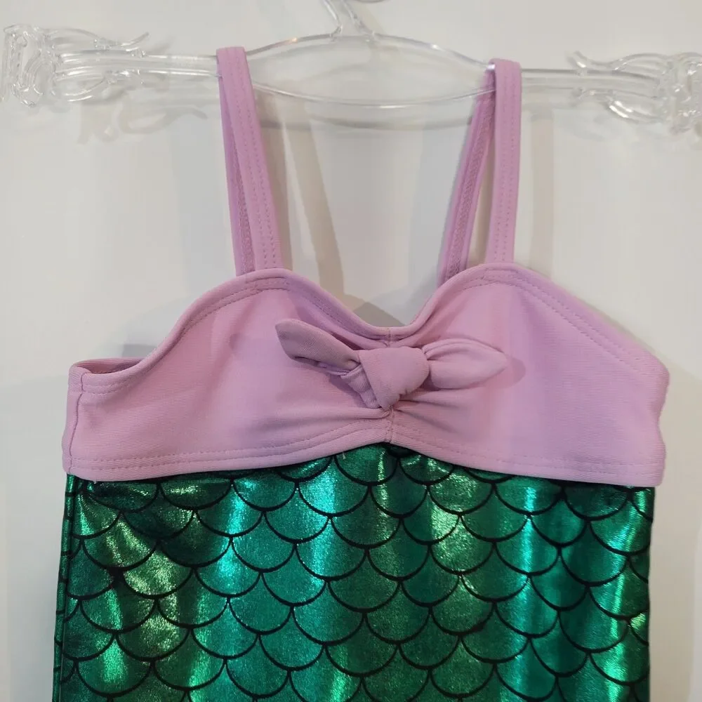 oshkosh baby girl mermaid‎ swimsuit pink and green size 12 months